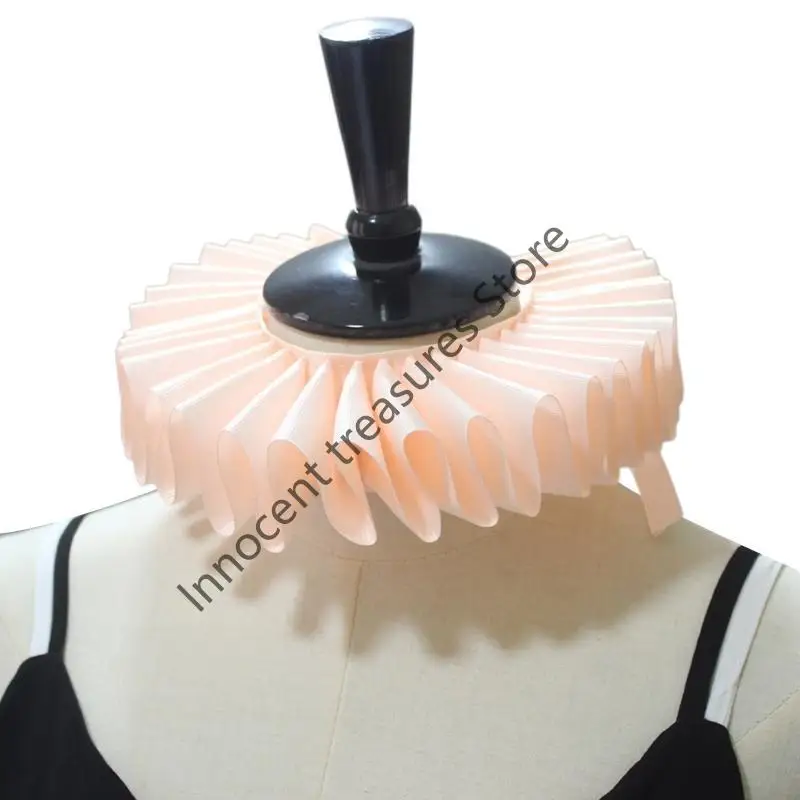 3XUA عصر النهضة الرقبة تكدرت طوق الرأس الرجعية حزام مهرج تأثيري الطبقات المختنق قلادة التفاف وشاح الفيكتوري هالوين