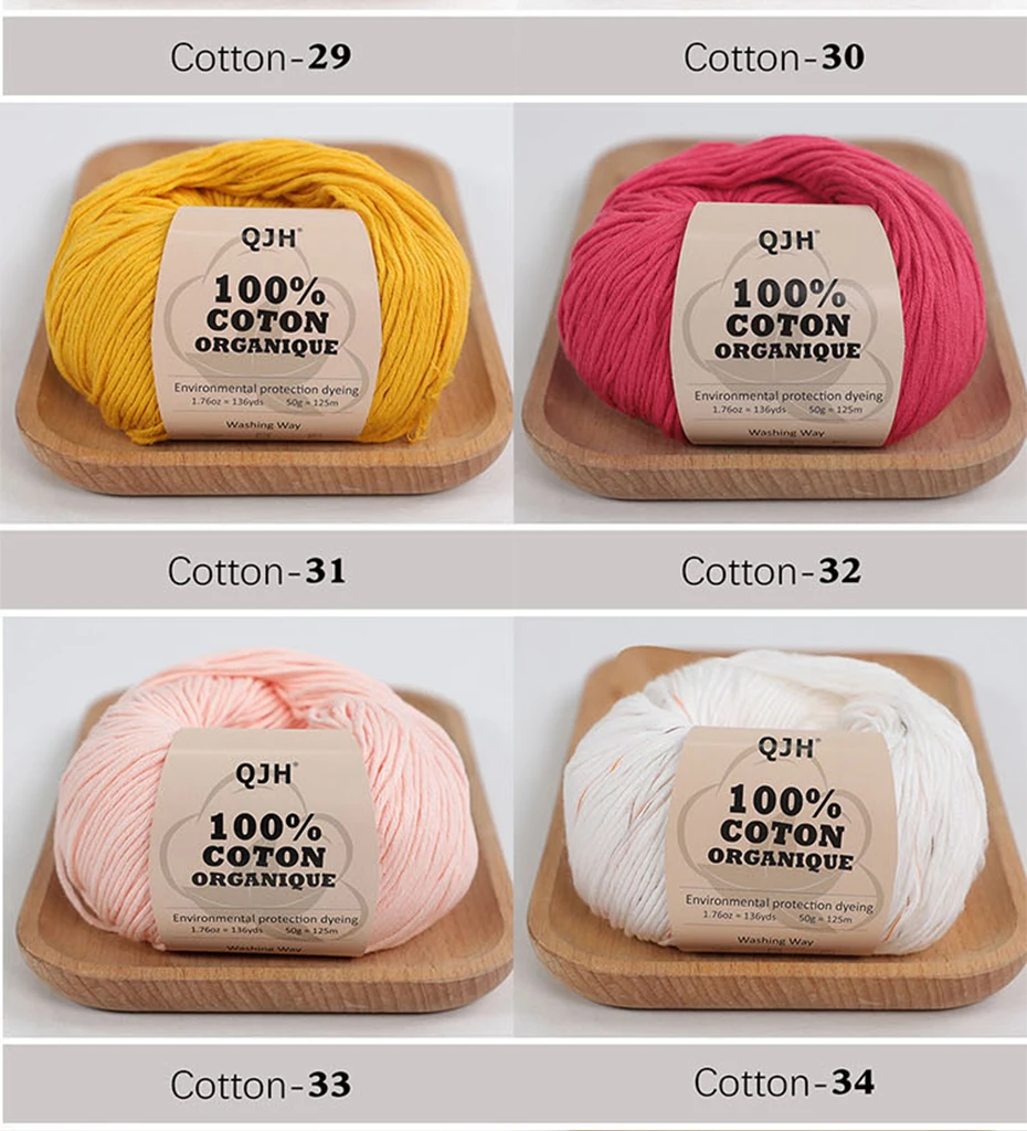 3 Stück 100% Bio-Baumwollgarn, maschinenwaschbar, für Erwachsene und Babys, für Pullover/Handschuhe/Schals/Mützen usw. 50 Gramm (1,76 Unzen) 125 Meter (136 Yards) – Detail 22