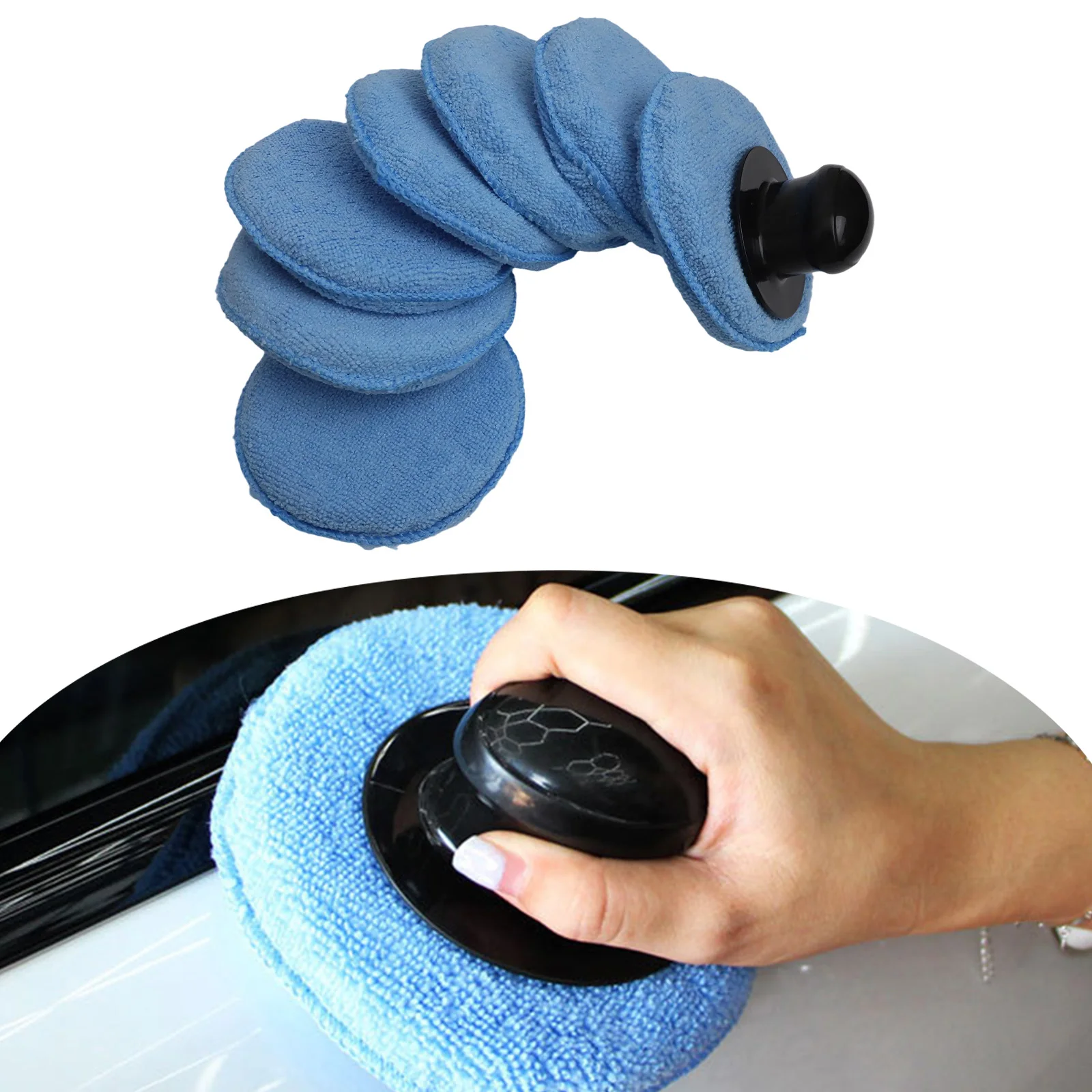 

Инструмент для вощения автомобиля, набор буферных полировщиков, детализация автомобиля, губчатая текстура из микрофибры для воска, износостойкий материал, простота использования