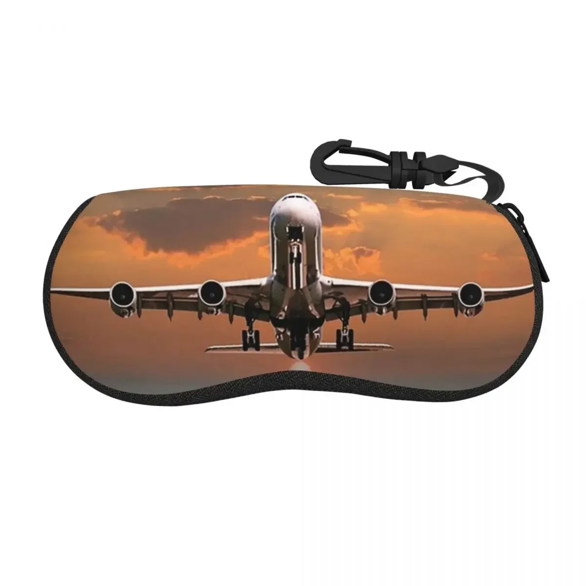 

Airplane Takeoff Shell Glasses Case Protector Sunglasses Box Women Men Soft Eyeglasses Bag Pouch