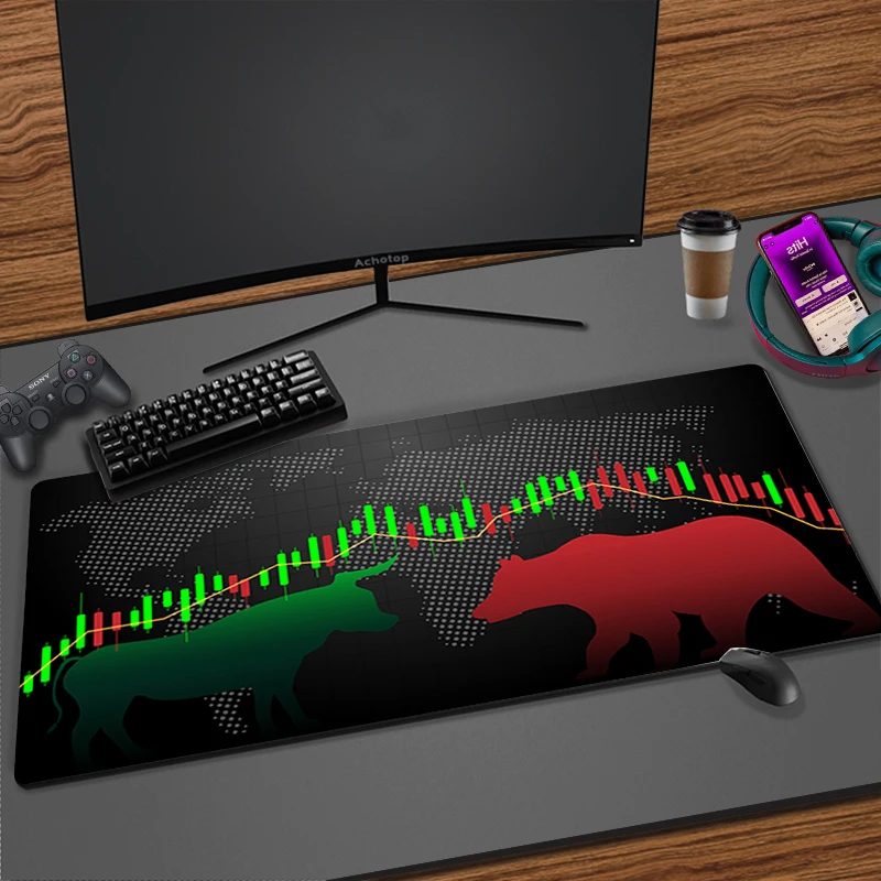 Imagem -05 - Legal Mouse Pad para Gamer Stock Market Candle Chart Gaming Acessórios pc Cabinet Deskmat Rubber Mat Mausepad Mousepad Mats