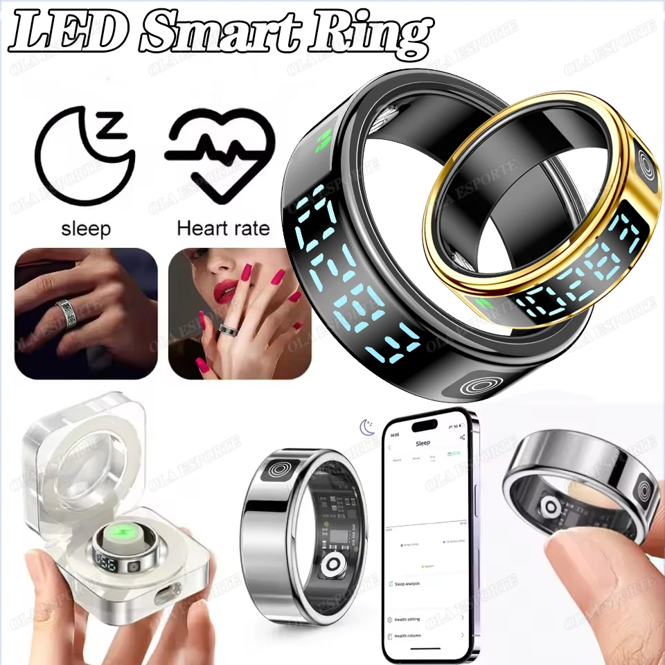 

Ola Esporte, новое умное кольцо, светодиодный экран, мониторинг сердечного ритма, кислорода в крови, несколько спортивных режимов, IP68, 10 атм, водонепроницаемые кольца