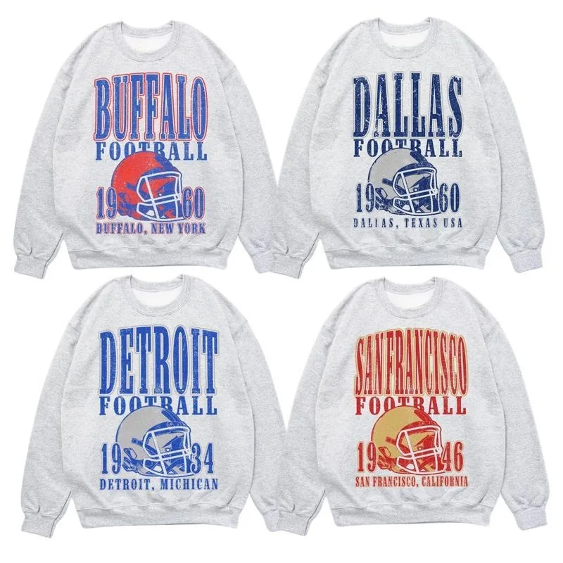 

Vintage Fooa Team Jersey Retro Football Shirt Unisex Crew Neck Sweatshirt Animal Pattern Clothing That Does Not Deform