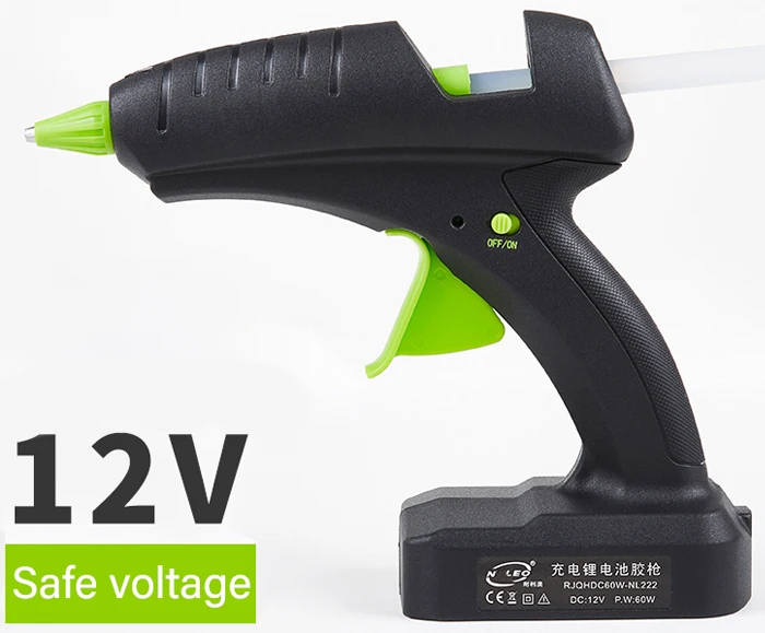 60W 12V Cordless Hot Glue n Rechargeable Heating Tool with lithium Battery 2000mAh for DIY Arts Craft 11mm Glue Stick