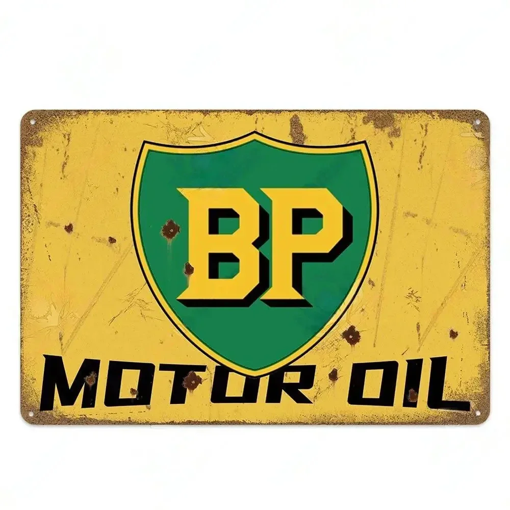 Motoröl-Vintage-Schilder, Poster, Metallschild, dekoratives Plakette für Garage, Tankstelle, Männerhöhle, Club, Bar, Zuhause, Zimmer, Wanddekoration