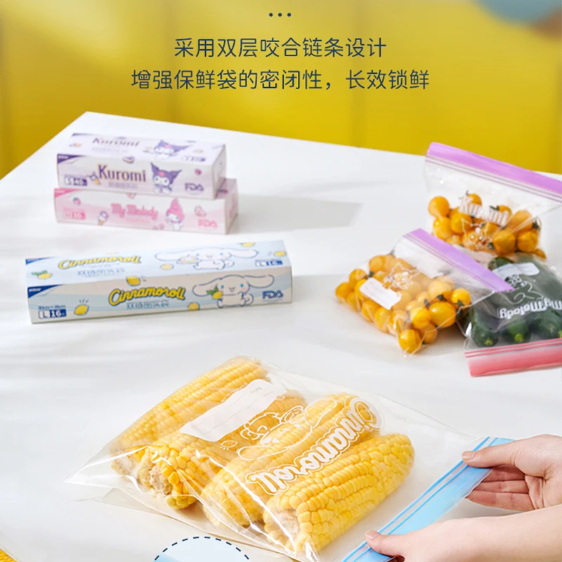 Kawaii Sanrio anime peripheral cartoon sealed ziplock bag storage bag refrigerator food grade thickening and preservation - view 2