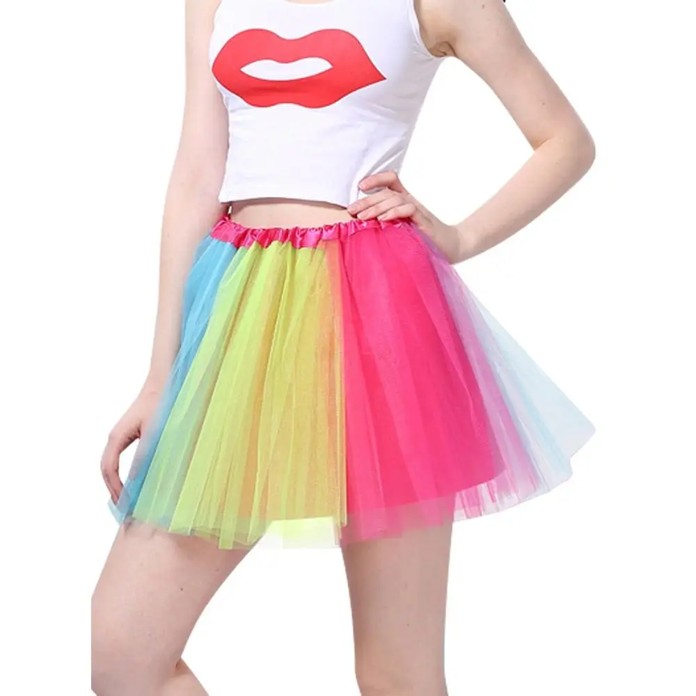 Gonna Tutu arcobaleno gonna estiva in Tulle colorato gonna principessa gonne balletto bambino