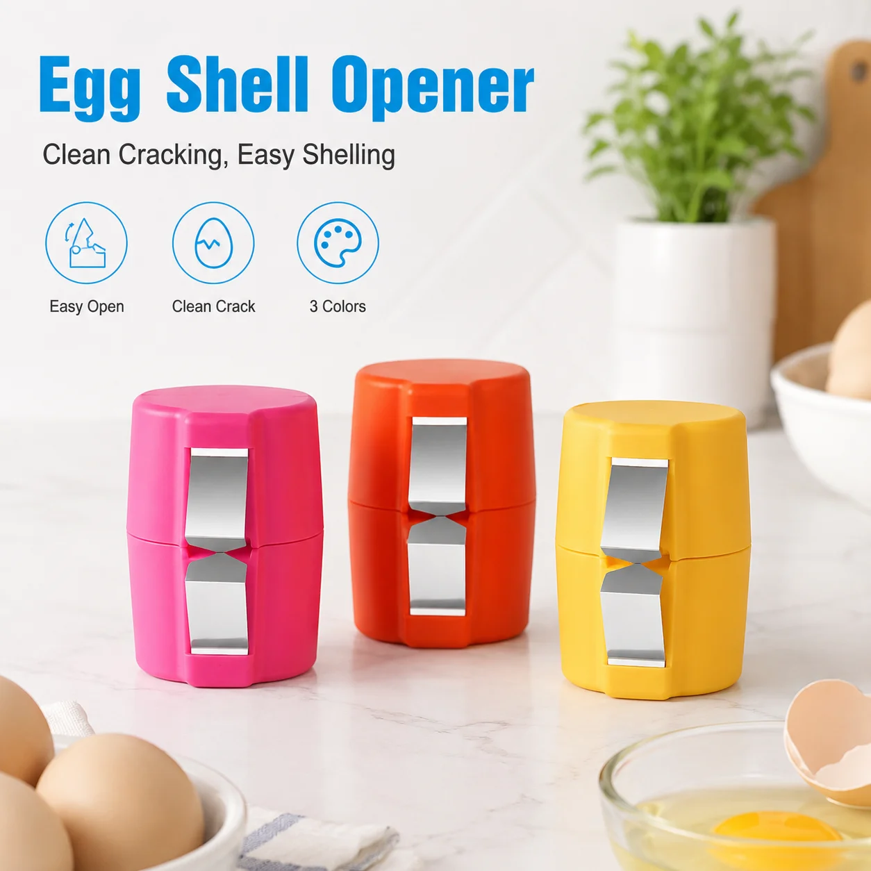 1PC Kitchen Egg Shell Cutter Tool Stainless Steel Egg Opener Topper Soft Boiled Egg Cracker For Breakfast Cooking Accessories