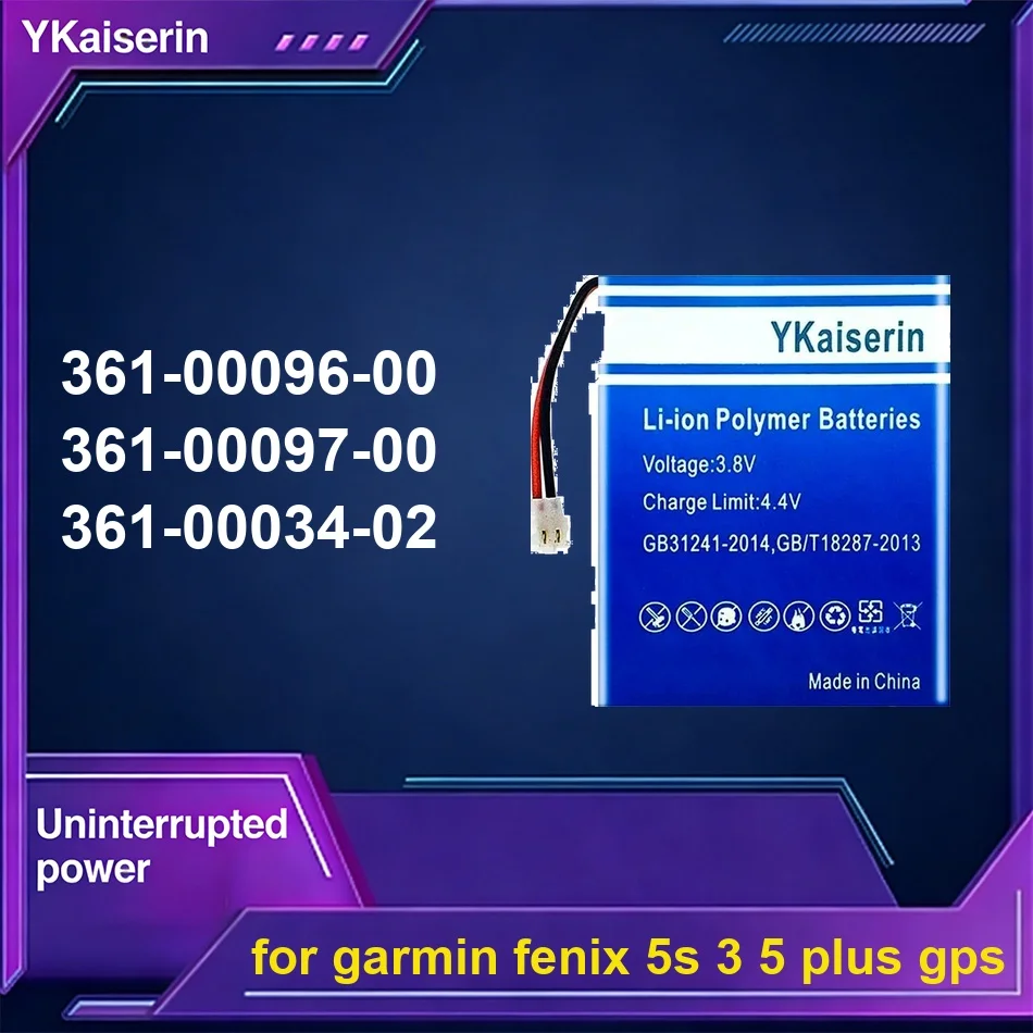 

Высокоэффективный аккумулятор 361-00034-02 361-00097-00 361-00096-00 800-1000 мАч для Garmin Fenix 5S 3 5 Plus для GPS-устройств