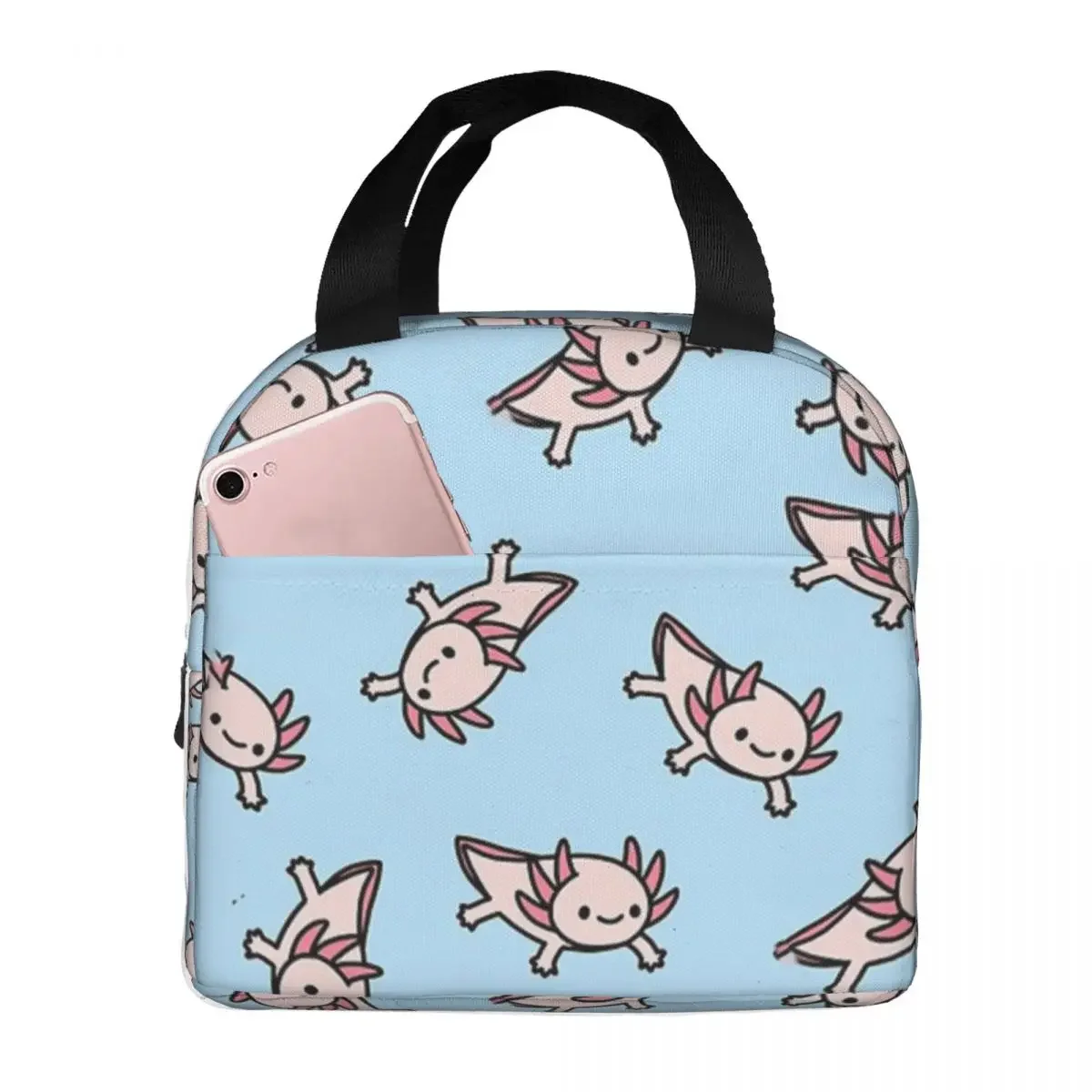 

Axolotl Lunch Bags Insulated Bento Box Portable Lunch Tote Resuable Picnic Bags Cooler Thermal Bag for Woman Work