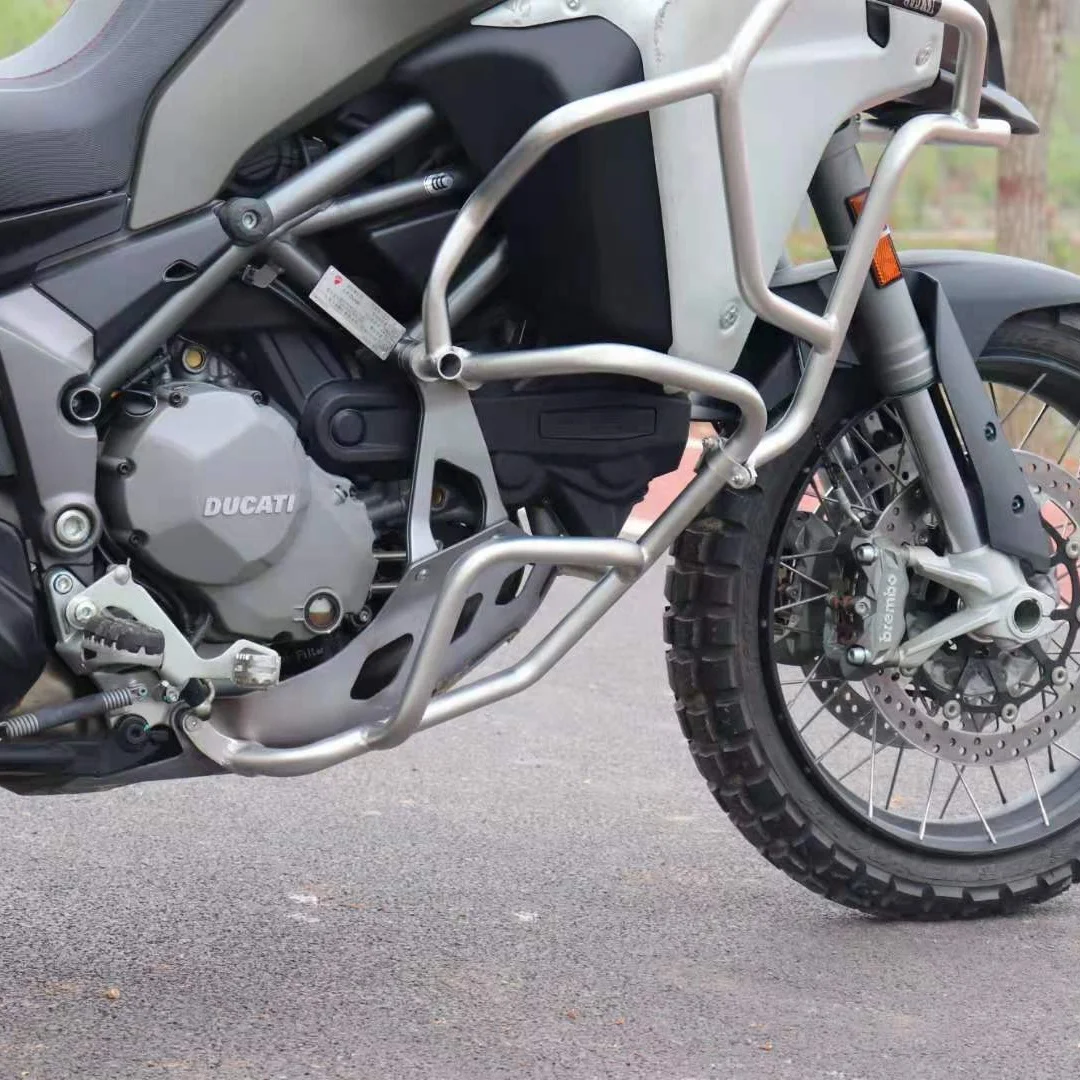 Silver Motorcycle Upper Crash Bar Engine Protection Bar for  Multistrada 1260/MTS 1260 Enduro