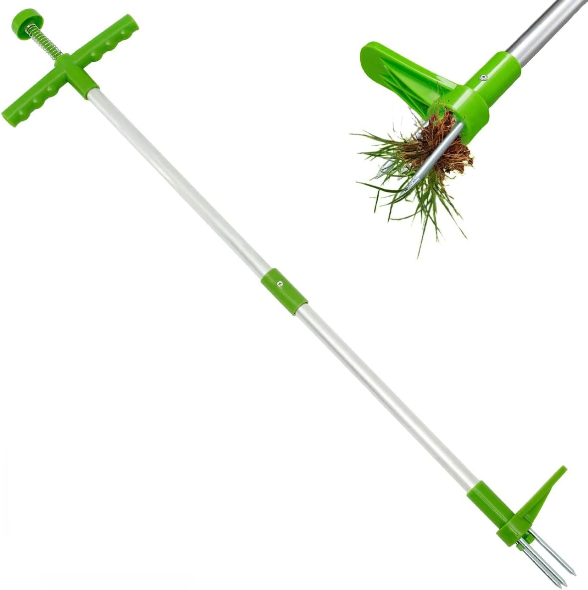 

39inch Weed Puller Stand Manual Weed Removal Tools Long Handle Weeder Hand Tool with Stainless Steel Claw Sturdy Lightweight We