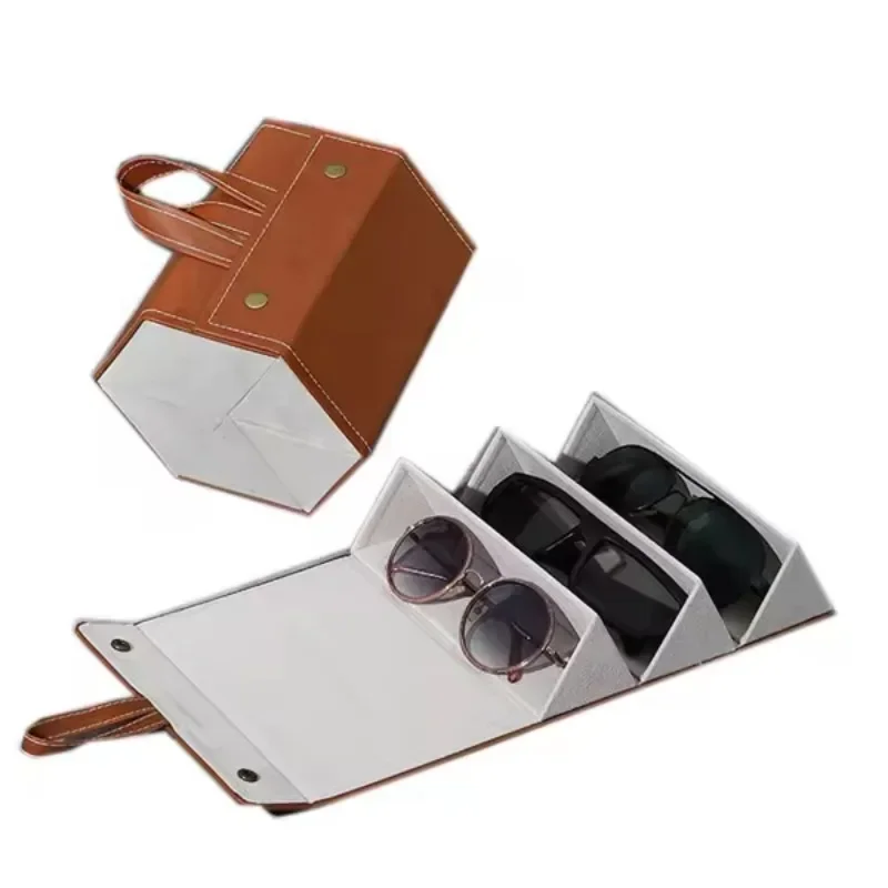 Travel Sunglasses Organizer Multi-slot Sunglasses Case Accessories Storage Box Portable Foldable Eyeglasses Holder Box Storage