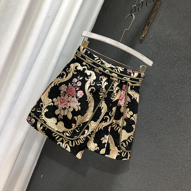 خمر زهرة الجاكار مصمم تنورة المرأة عالية الخصر وهمية اثنين المرقعة ألف خط التنانير الإناث 2025 المشاهير شيك السراويل تنورة #3