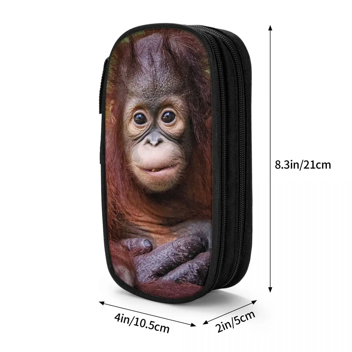 Gorilla Face Print Pencil Case for Students Gifts Pen Box Pencil Bag Stationery Supplies Pen Holder Bag