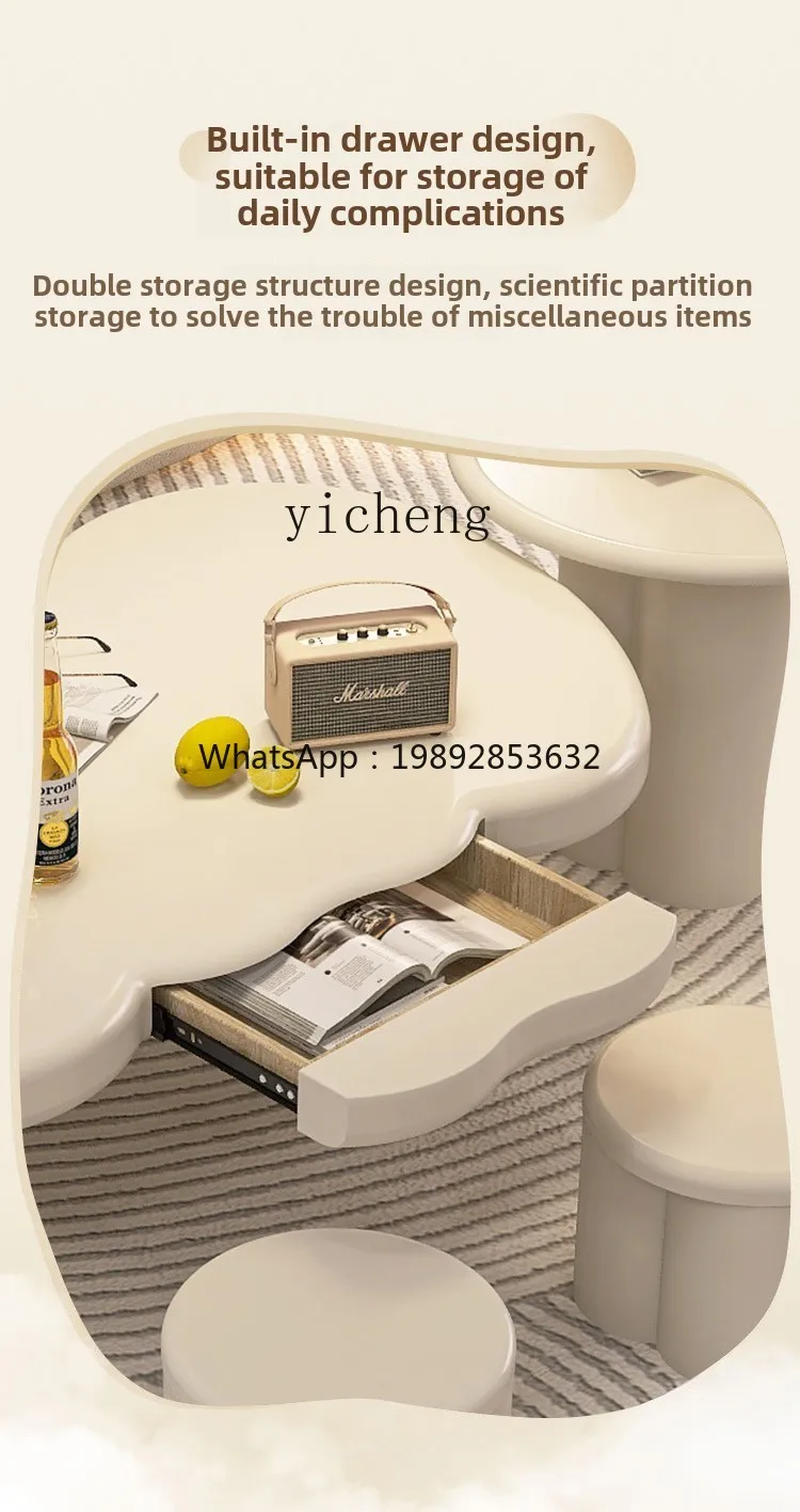 Tavolino da caffè in stile crema francese soggiorno domestico piccolo appartamento tavolino moderno minimalista stile crema leggero