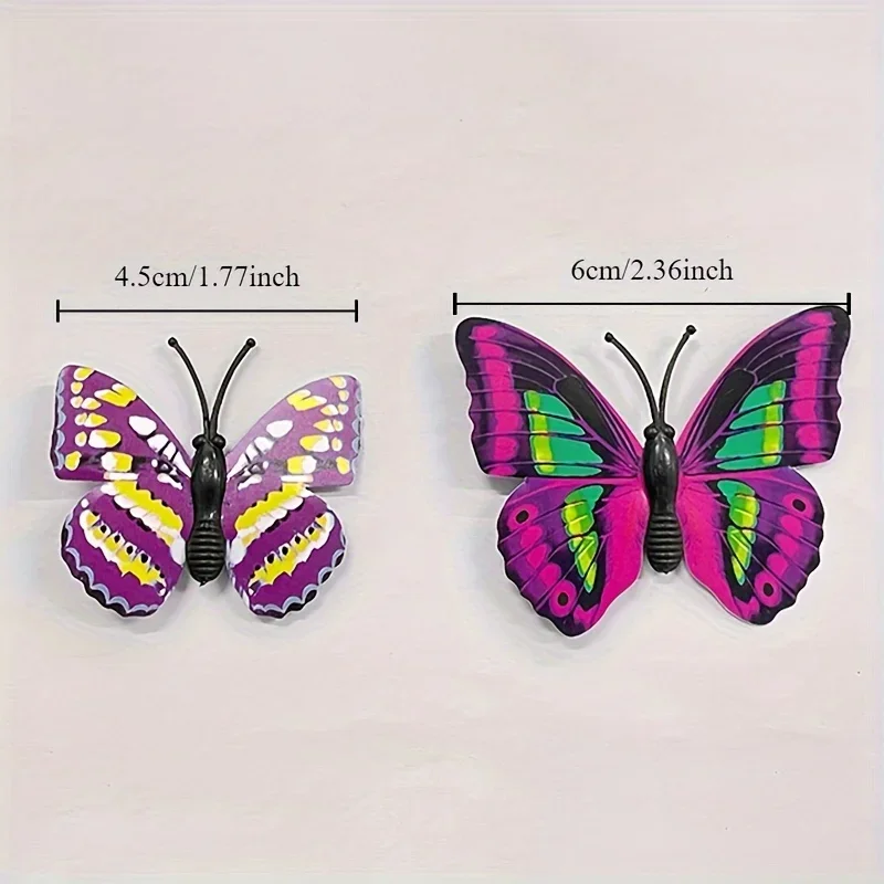 100pcs Simulated 3D Butterflies Versatile Colorful Plastic Butterfly Decorations for Home Garden,Outdoor and Wall decoration