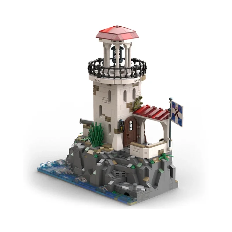 Moc Building Blocks Island Model Empire Fort Lighthouse Technical Bricks DIY Assembly Construction Toys For Childr Holiday Gifts