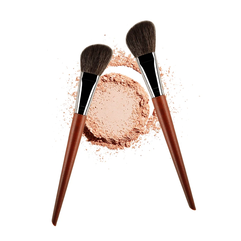 Mydestiny Makeup diagonal powder blusher Brush- Wooden Handle Series-Goat&Synthetic Hair Brushes Beginer Makeup Tools-Cosmetic