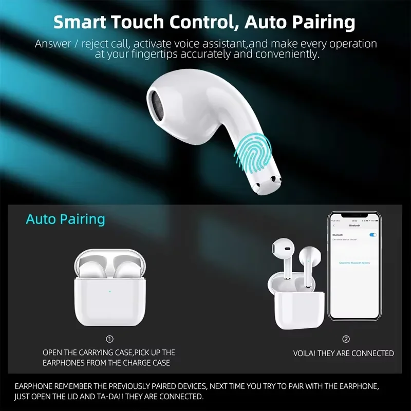 ل AirPods Pro4 pro 4C-type سماعة رأس لاسلكية بلوتوث سماعة e في الأذن Tws GamingSports سماعات الهواء الهواتف الذكية #4