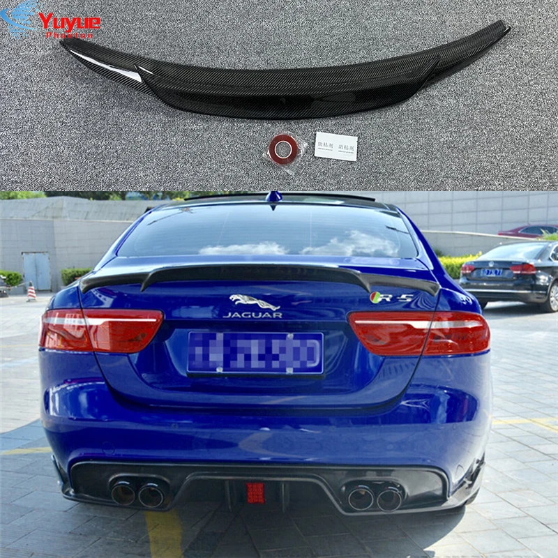 Auto High Quality Carbon Fiber Rear Lip Spoiler Trunk Boot Wing 1Pcs Car Styling For Jaguar XE Spoiler 2015 2016 2018