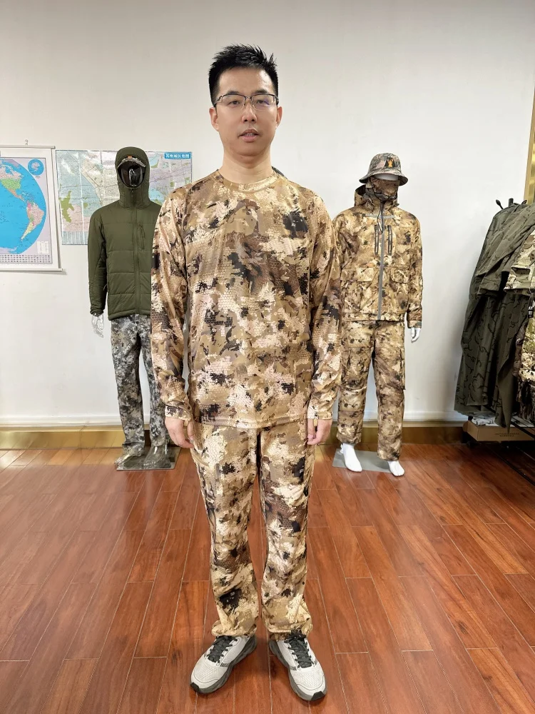 Long Sleeve Hunting Fishing Pullover, Polyester Camouflage, Anti-bacterial, Quick Dry, Sweat, High-grade, Autumn