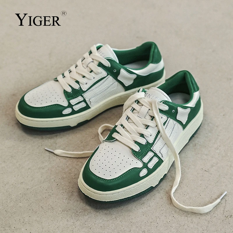 

YIGER Men‘s Skate shoes couple summer casual sneakers retro Lace up Leisure Shoes Vintage Skate shoes platform shoes