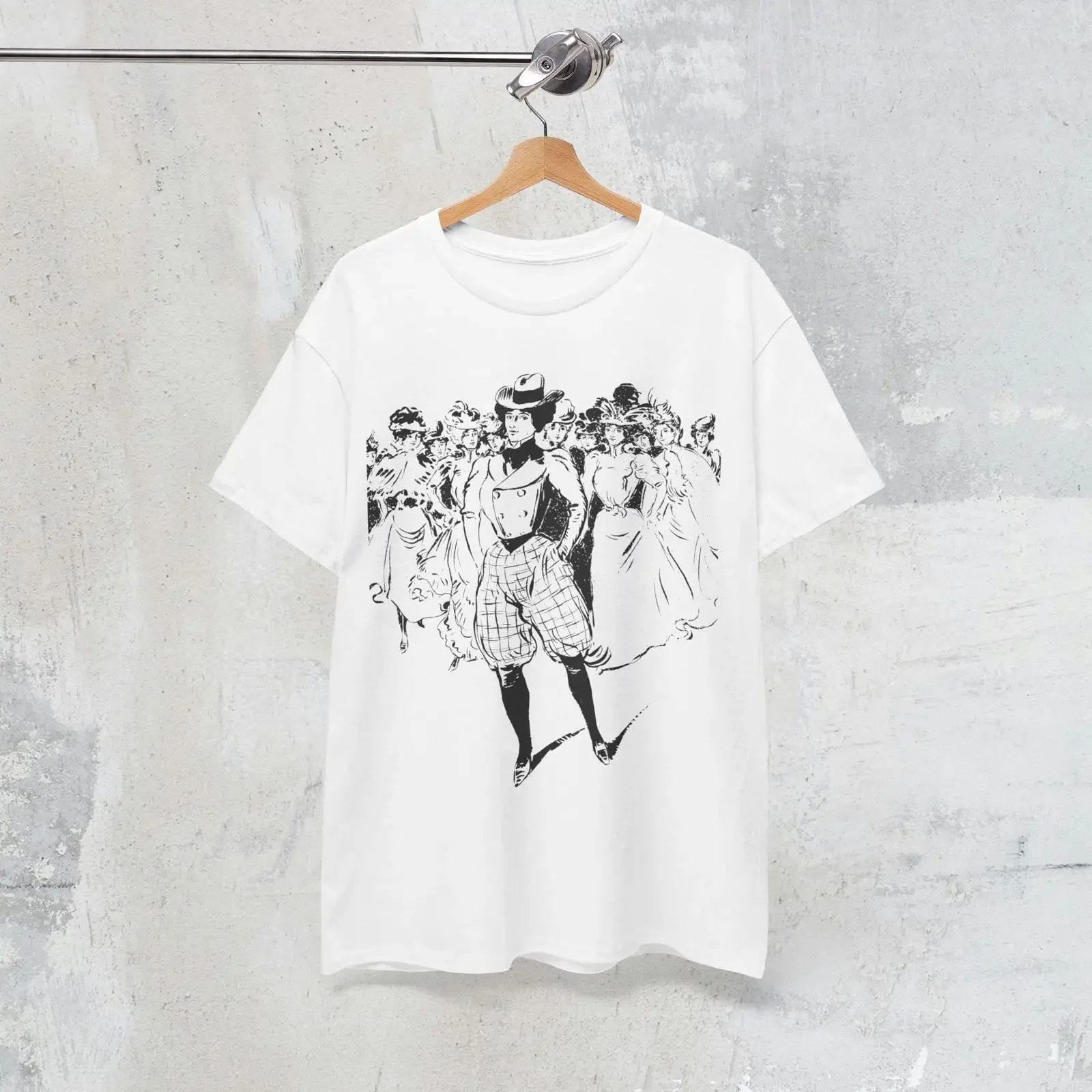 Vintage Edwardian Art Butch Lesbian Cotton T Shirt WLW Sapphic Visibility Retro Culture  vintage Washed Slightly Casual homme