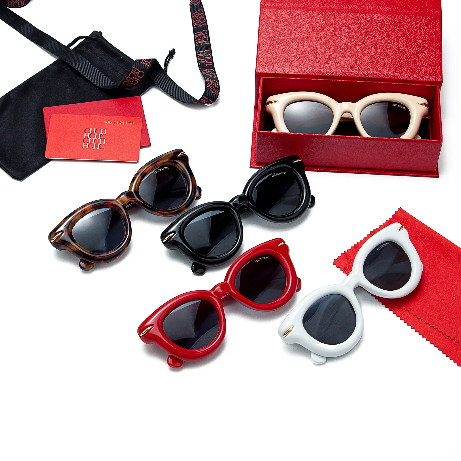 

CHHC Thick Frame Round Sun Glasses, Retro Y2K Fashion for Women Men, Polarized UV400 Protection, Trendy Statement Acrylic Lens