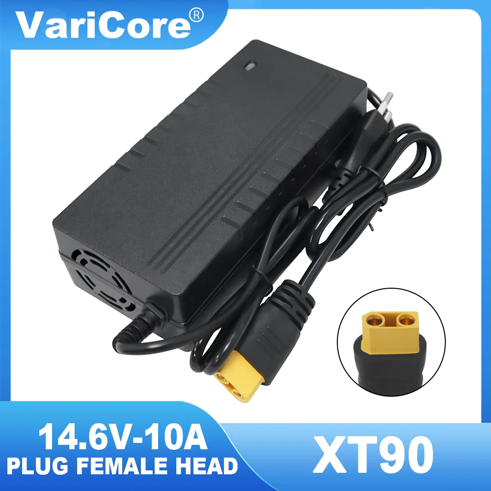 VariCore 14.6V 12V 10A Lifepo4 charger 110-220V 4S 12V lithium iron phosphate battery pack high-power charger XT60 XT90 clamp