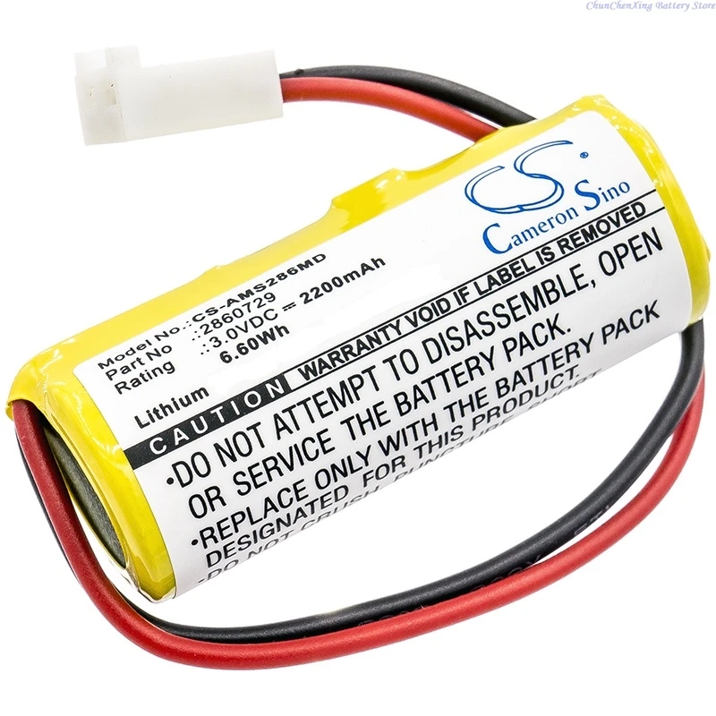 3.0V 2200mAh 배터리 2860729 OM11008 알라리스 메디컬시스템즈 2860 메모리 배터리 2863 2865 2866, IVAC 코프 미니 메드 III용