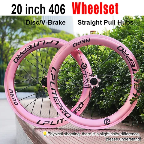 20inch 406 Wheelset Disc Brake/V Brake Straight Pull Hub Aluminum Alloy Bicycle Wheelset For Brompton Folding Bike/BMX Wheelset