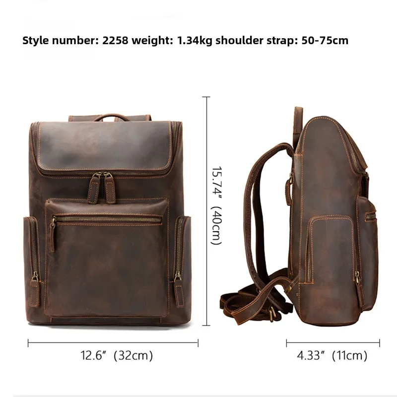 New men's casual double-shoulder bag - street fashion trend, large capacity bag, lightweight and suitable for business use.