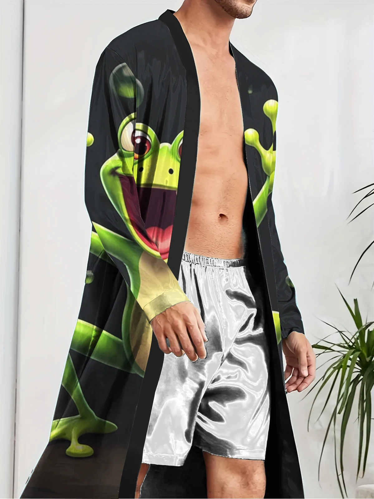 1pcs Men's Robes 2026 Spring/Summer Bathrobe Graphic Shower Robe Funny Pajamas Breathable Sleepwear 3D Printed Sleepwear