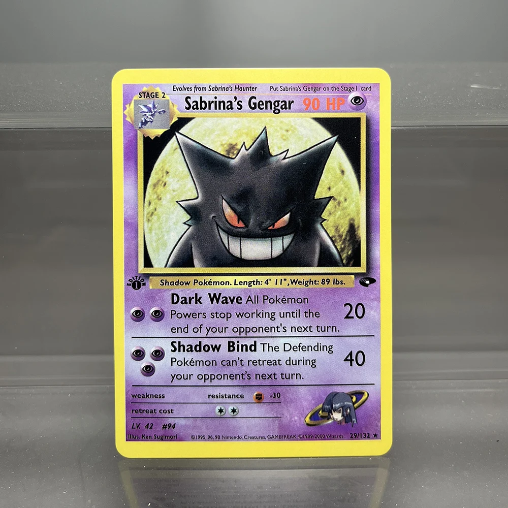 PKM Cards 1st Edition Gym Challenge 1996 Base Set Single Foil Cards Mewtwo Gengar Raichu Game Collection Cards PTCG Proxy Cards