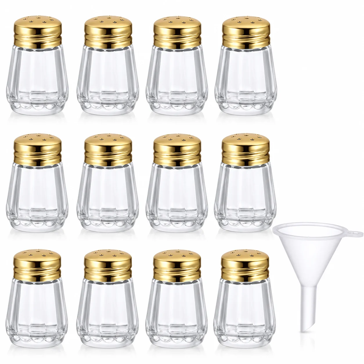 Small Salt & Pepper Shakers Clear Mini Glass Seasoning Jars Tiny Spice for Wedding Party Restaurant Home Kitchen Travel Camp
