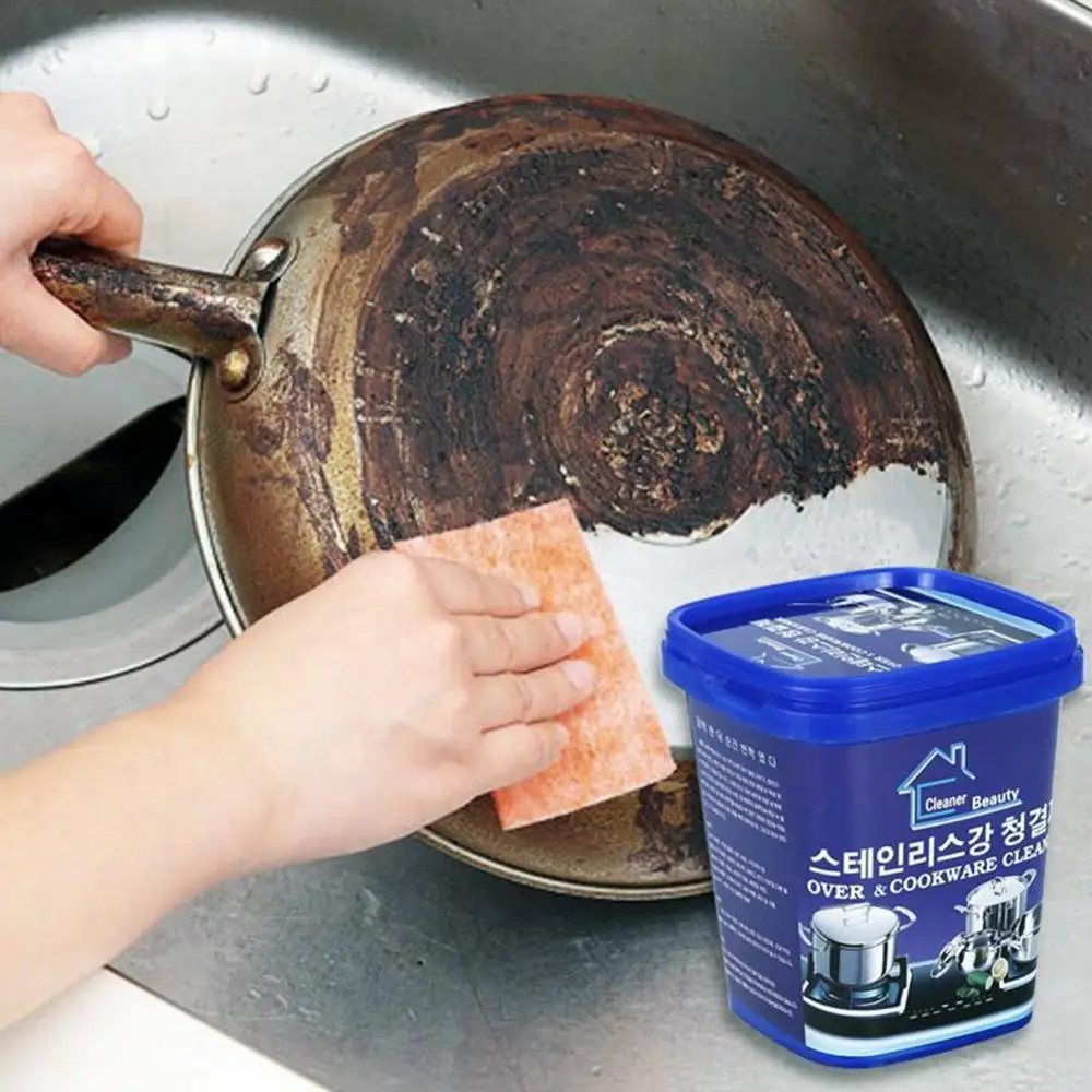 500g Kitchen Pot Rust Remover Polisher Cleaning Cream Sink Rust Remover Stainless Steel Pan Kitchenwares Stain Dirt Cleaner