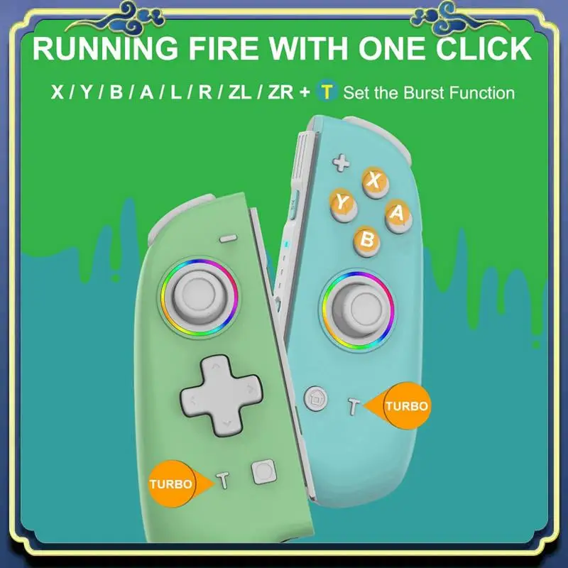 

Portable Illuminated Handle Controller Compatible With Nintendo Switch/OLED Ergonomic Handle Controller For Handheld Mode