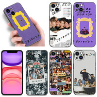 Friends Tv Show Black Silicone Phone Case For Apple iPhone 12 13 Mini 11 14 15 16 Pro Max 7 8 Plus Shell Cover
