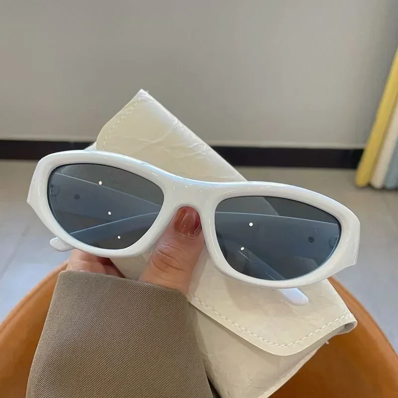 

New Advanced Y2K Sports Punk Sunglasses Women Brand Designer Oval Men Luxury Sun Glasses UV400 Colorful Mirror Fashion Eyewear