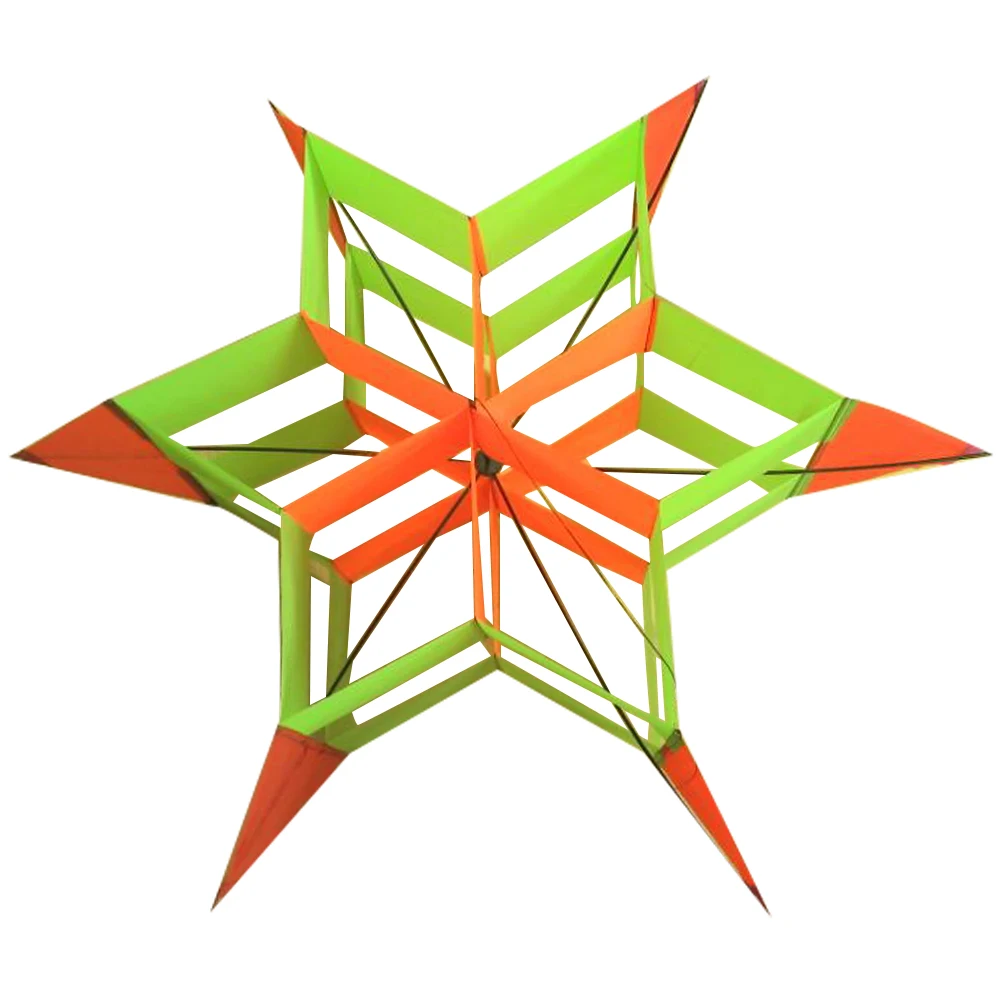 Hexagonal Plum Blossom Kite Creative Cloth Colorful Stereo Funny Outdoor For Kids Adults Glass Fiber Reinforced Easy To