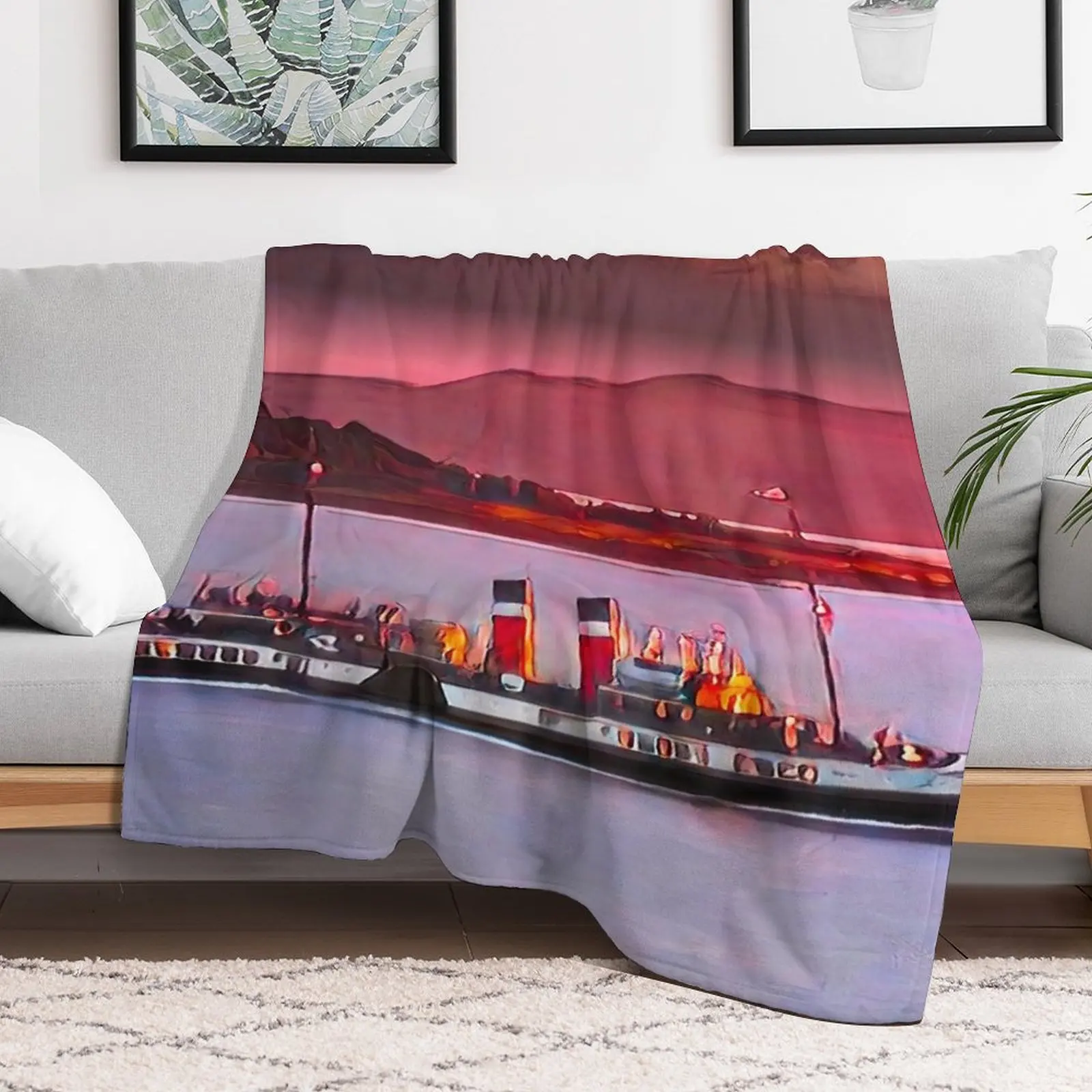 PS Waverley Sailing Up The Clyde Throw Blanket For Baby Blankets For Sofas blankets ands Tourist Blankets