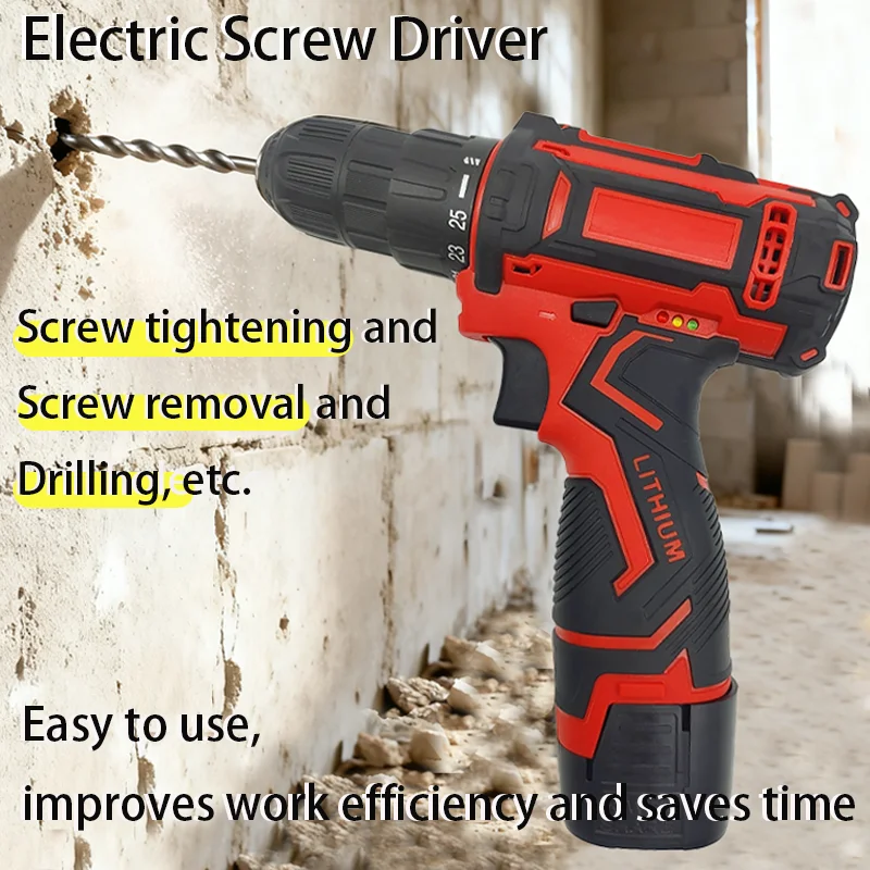 مثقاب كهربائي 16.8 فولت مثقاب لاسلكي مفك كهربائي صغير محرك طاقة لاسلكي تيار مستمر بطارية ليثيوم أيون #1