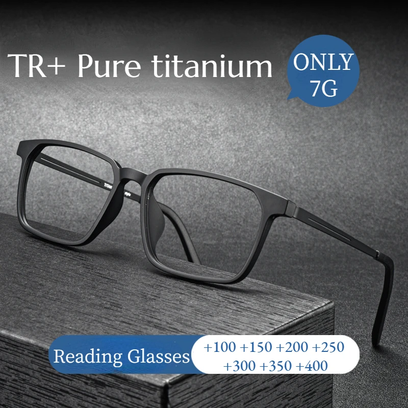 High Quality Titanium Frame Reading Glasses for Women and Men Anti Blue Light Presbyopia Eyewear with Diopter +1.0 To +4.0