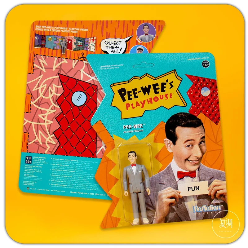 In Stock Super7 Pee-wee‘s Playhouse ReAction Figure Glow in Dark Toy Collection Gift Boy Doll Halloween Birthday