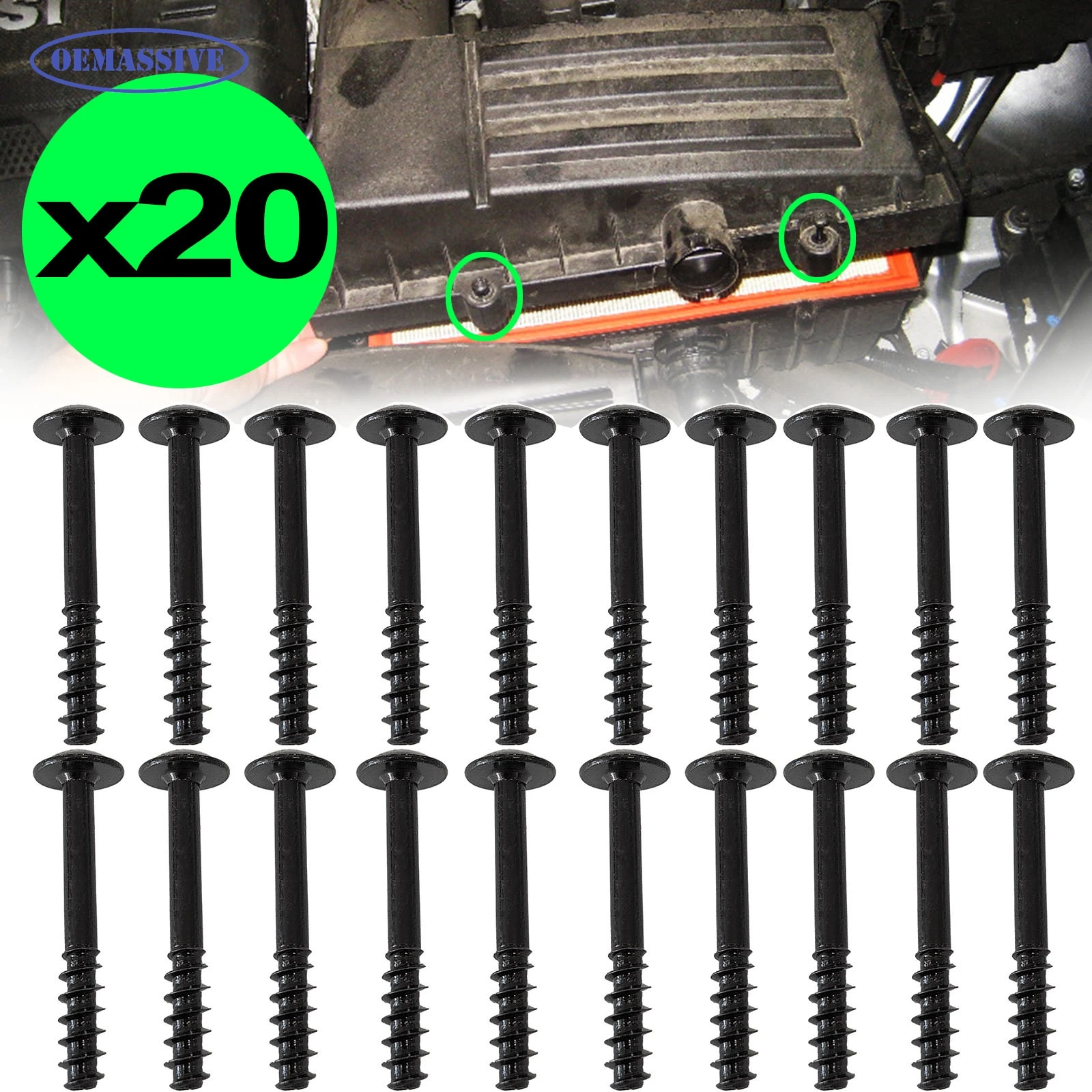 20x For AUDI A1 A3 A4 A5 A6 Q2 Q3 Q5 Air Filter Cleaner Intake Box Housing Lid Retaining Screws Bolt Retainer Assembly WHT002087