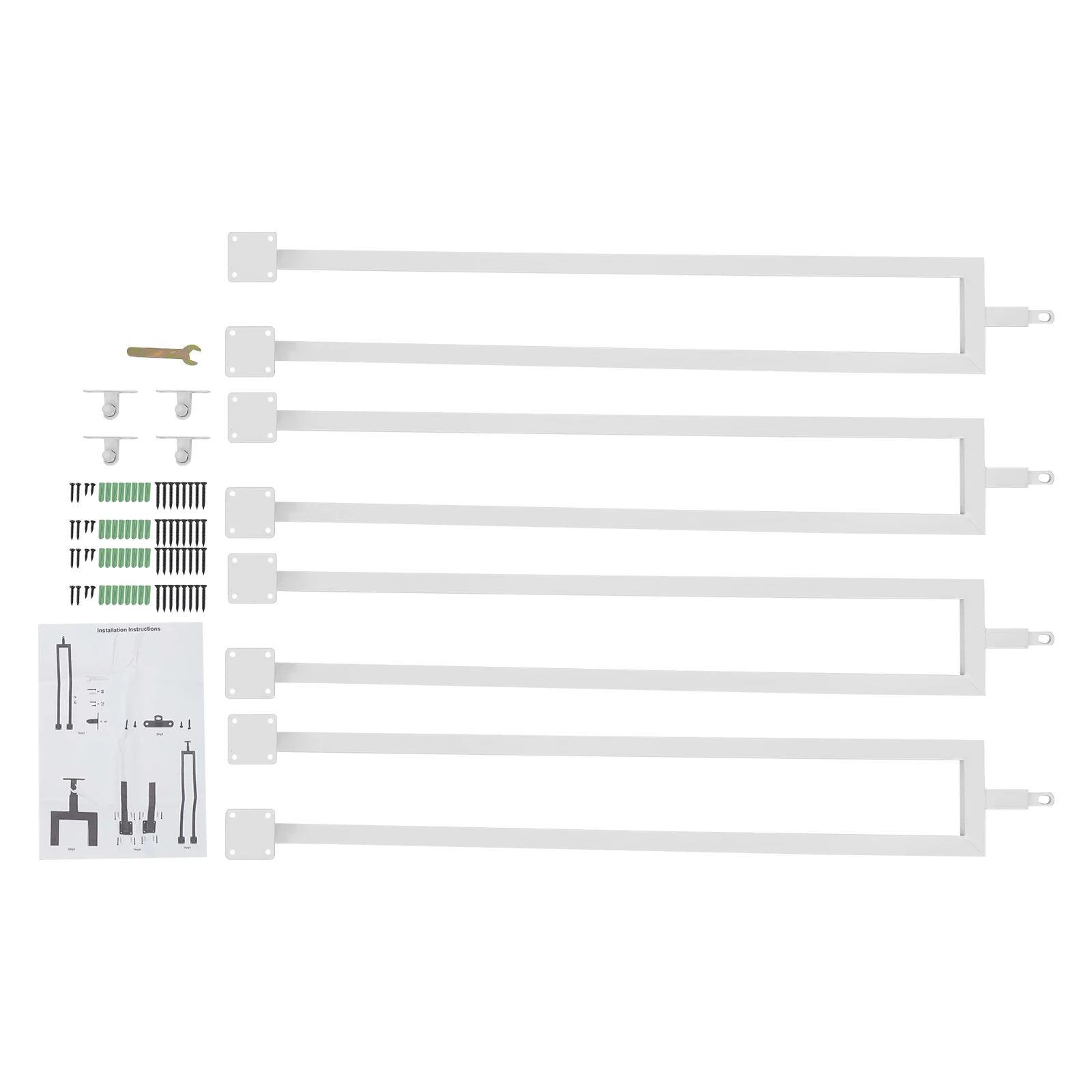 4-Piece Set Stair Baluster Posts U-shaped Iron Stair Railing Posts Adjustable Stair Railing Posts for Deck, Balcony, Garden