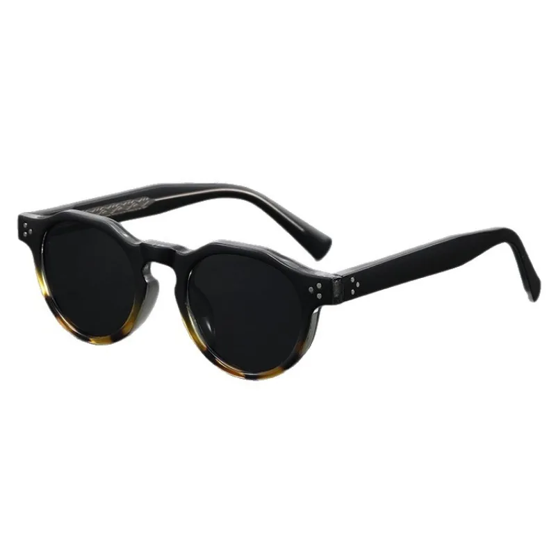 

New classic round frame retro sunglasses, propionic acid pins, fashionable men's and women's personalized high-end sunglasses