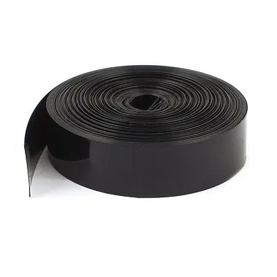 10Meters 23mm Width PVC Heat Shrink Wrap Tube Black for 1 x AA Battery