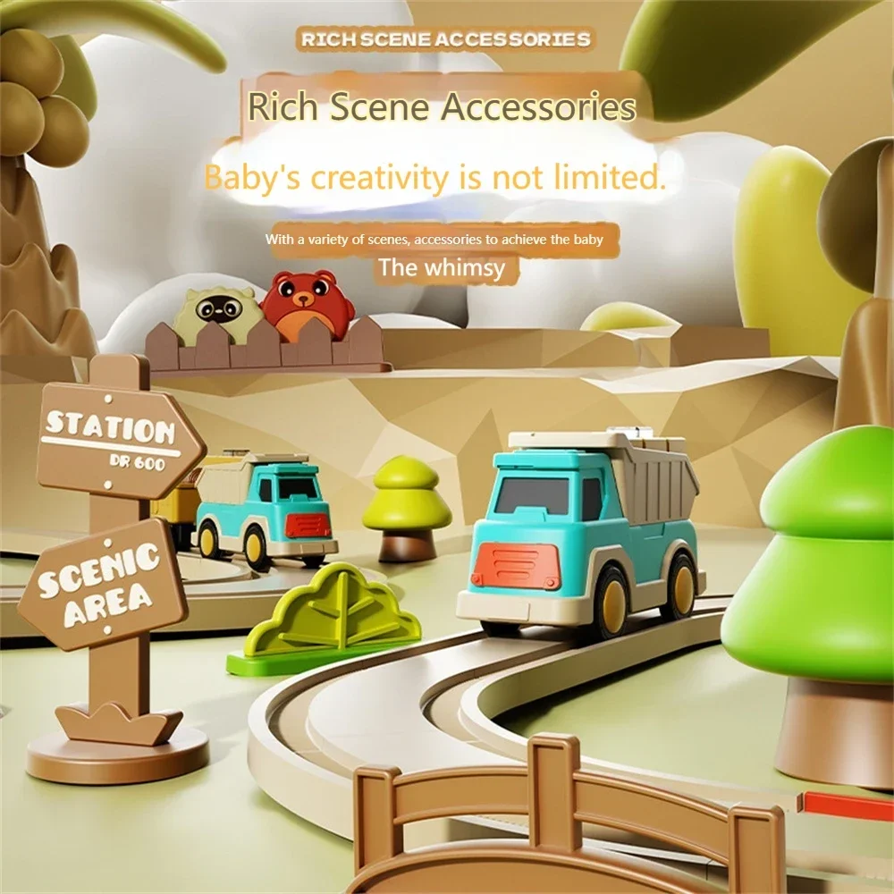 Engenheiro elétrico aventura trem ferroviário brinquedos educativos diy trem de alta velocidade modelo carro crianças brinquedos para meninos crianças presentes